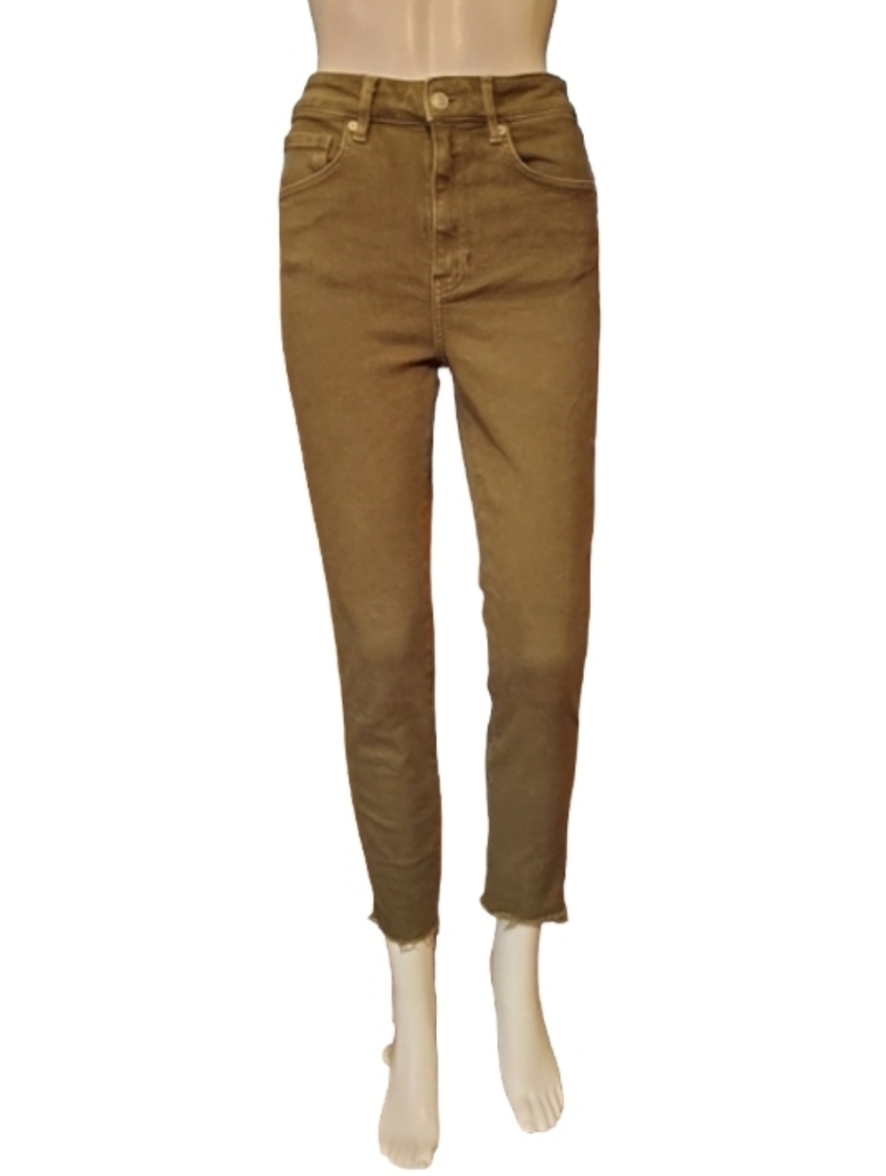 Free People We The Free Raw Hem High Rise Jeggings In Army Green
